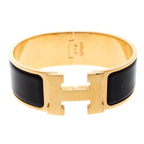 hermes enamel bracelet with gold plated